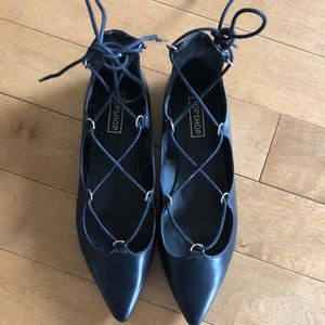 Top shop tie up flats